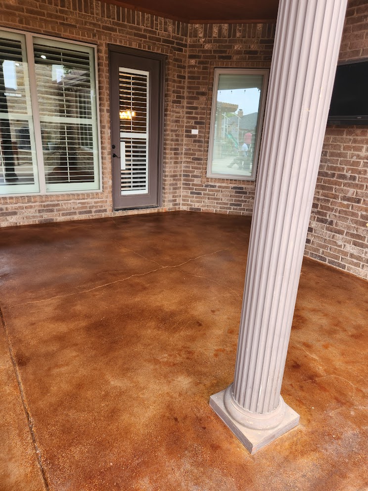 Patio Acid Stain Flooring in Lubbock Texas