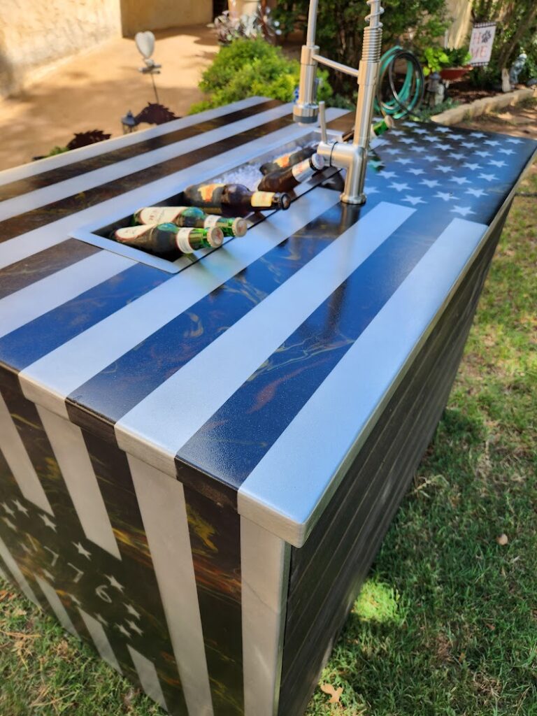 Buy Your New Outdoor Kitchen with American Flag Design