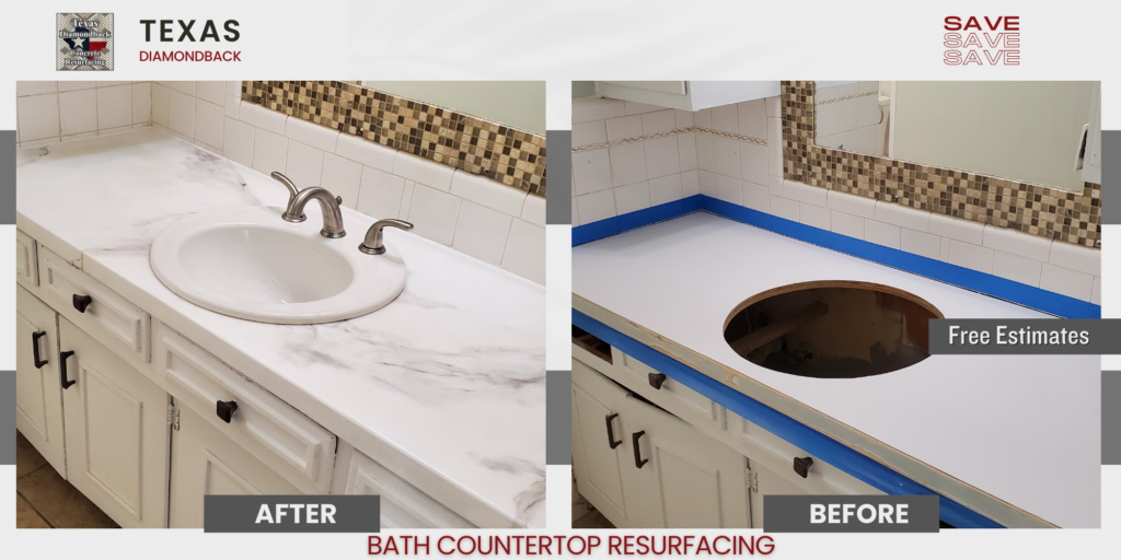 Bathroom Vanity Countertop Resurfacing for Updated Bath in Lubbock TX