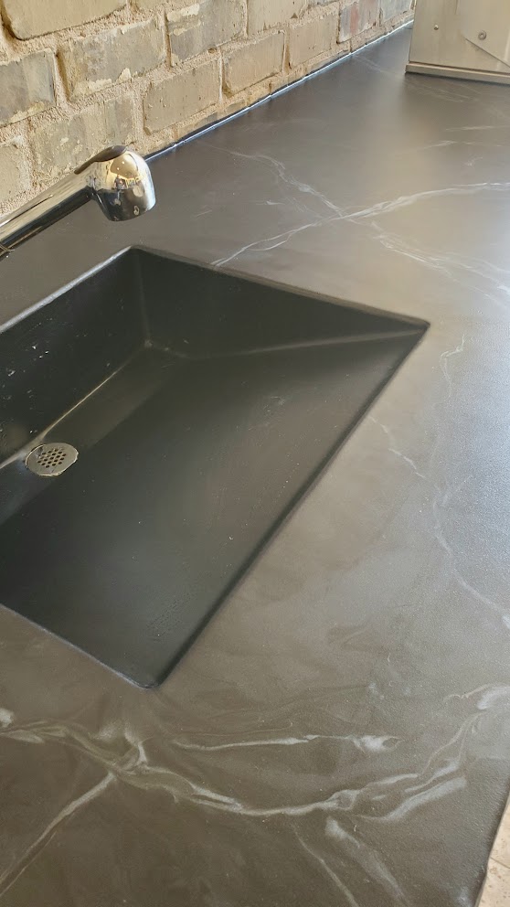 Concrete Countertop Sink with Protective Finish