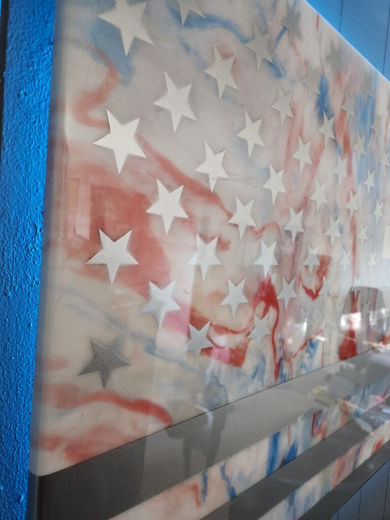 Find Beautiful American Flag with Red White and Blue wall art in Lubbock Texas